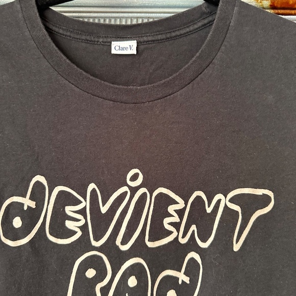 Clare V x Adam Scott Devient Rad Black t shirt Size L - Picture 3 of 6